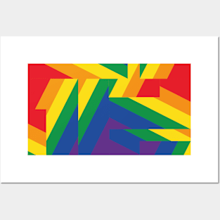 rainbow pride - distorted houndstooth Posters and Art